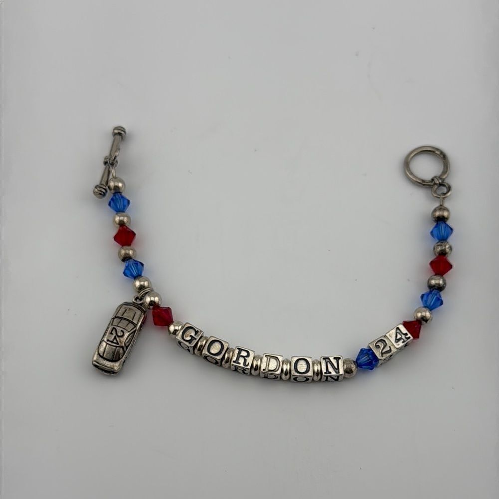 Sterling silver 925 NASCAR Jeff Gordon bracelet